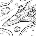 coloriage Vaisseau Spatial a colorier en ligne gratuitement