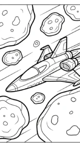 coloriage Vaisseau Spatial a colorier en ligne gratuitement