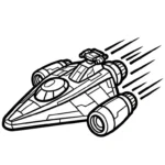 coloriage Vaisseau Spatial a imprimer pour enfant de 4 ans