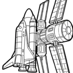 coloriage Vaisseau Spatial pour enfant a imprimer gratuit