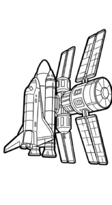 coloriage Vaisseau Spatial pour enfant a imprimer gratuit