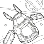 coloriage Vaisseau Spatial et découpage à imprimer