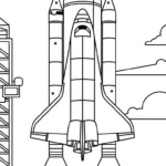 coloriage Vaisseau Spatial à imprimer pdf gratuit