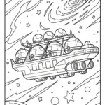 coloriage Vaisseau Spatial à imprimer pour enfants