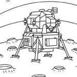 coloriage Vaisseau Spatial à imprimer pour enfant de 4 ans