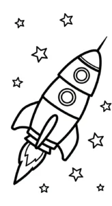 coloriage Vaisseau Spatial pour enfants