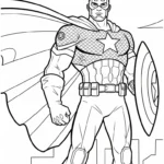 coloriage Captain American pour enfant de 8 ans