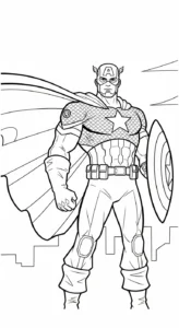 coloriage Captain American pour enfant de 8 ans