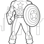 coloriage Captain American pour enfant de 10 ans