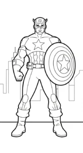 coloriage Captain American pour enfant de 10 ans
