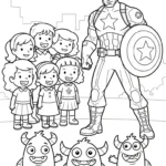coloriage Captain American à imprimer pour enfant de 7 ans