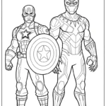 coloriage Captain American et decoupage a imprimer gratuit
