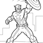coloriage Captain American à imprimer pour enfant de 6 ans