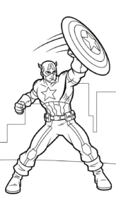 coloriage Captain American à imprimer pour enfant de 6 ans