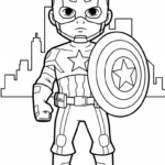 coloriage Captain American à imprimer pour enfant de 12 ans
