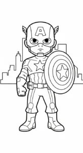 coloriage Captain American à imprimer pour enfant de 12 ans