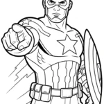 coloriage Captain American pour enfants a imprimer