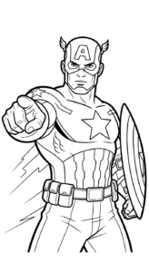 coloriage Captain American pour enfants a imprimer
