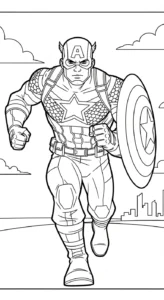 coloriage Captain American et découpage à imprimer