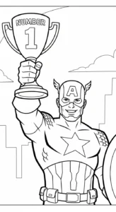 coloriage Captain American pour enfant de 5 ans