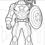coloriage Captain American pour enfant de 7 ans