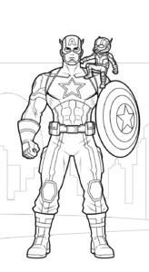 coloriage Captain American pour enfant de 7 ans