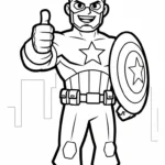 coloriage Captain American educatif pour enfant
