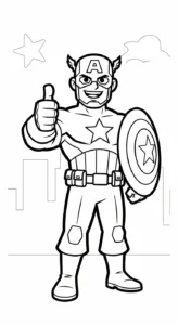coloriage Captain American educatif pour enfant