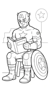 coloriage Captain American pour bebe a imprimer