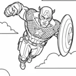 coloriage Captain American à imprimer gratuitement pdf