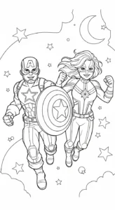 coloriage Captain American pour enfant a imprimer gratuit