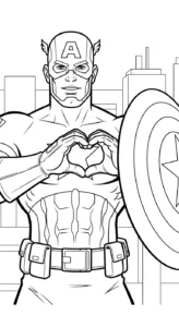 coloriage Captain American pour enfants a imprimer gratuit