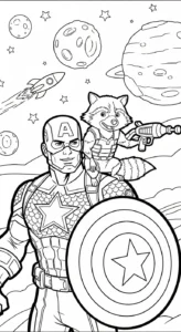 coloriage Captain American pour enfant de 6 ans