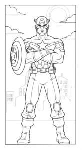 coloriage Captain American educatif pour enfant