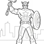 coloriage Captain American pour enfant de 6 ans