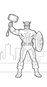 coloriage Captain American pour enfant de 6 ans