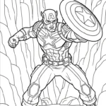 coloriage Captain American pour enfant de 4 ans