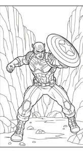 coloriage Captain American pour enfant de 4 ans
