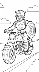 coloriage Captain American pour enfants a imprimer
