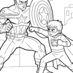 coloriage Captain American a imprimer gratuitement
