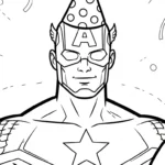 coloriage Captain American à imprimer pour enfant de 6 ans