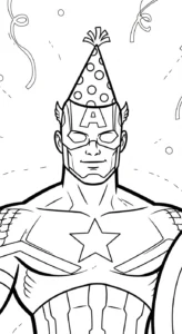 coloriage Captain American à imprimer pour enfant de 6 ans