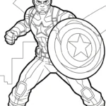 coloriage Captain American à imprimer pour enfant de 8 ans