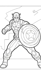 coloriage Captain American à imprimer pour enfant de 8 ans
