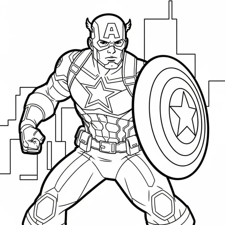 Tranh tô màu Captain America