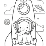 image de coloriage Éléphant updated pour enfant