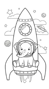 image de coloriage Éléphant updated pour enfant