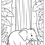 coloriage Éléphant updated et decoupage a imprimer gratuit
