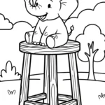 coloriage Éléphant updated pour enfant de 3 ans