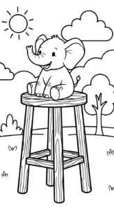 coloriage Éléphant updated pour enfant de 3 ans